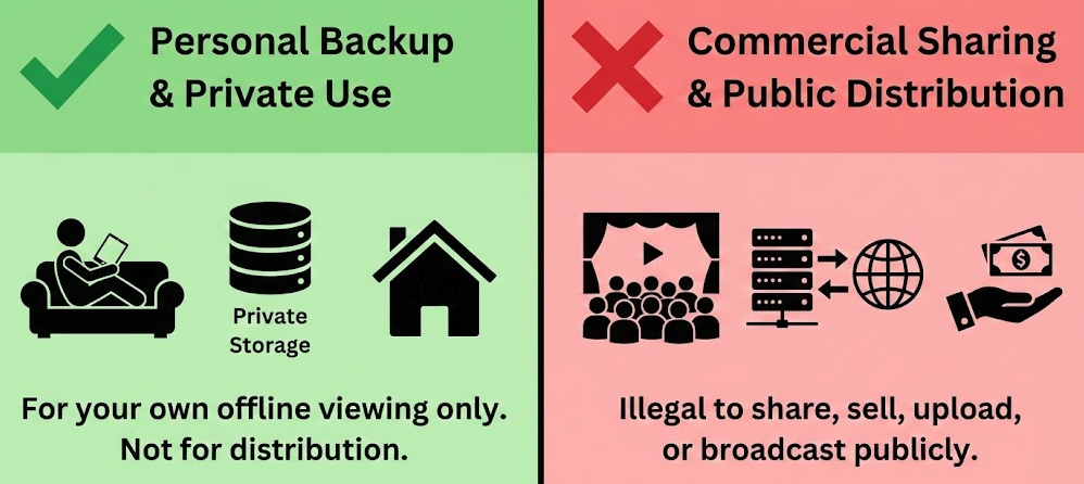 Personal Backup VS Commercial Sharing