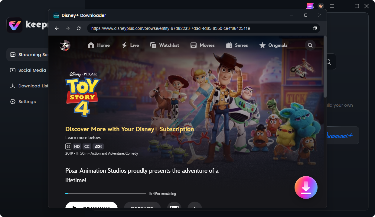 Choose a Disney+ movie you want