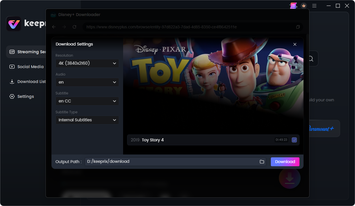 Download movies from Disney Plus