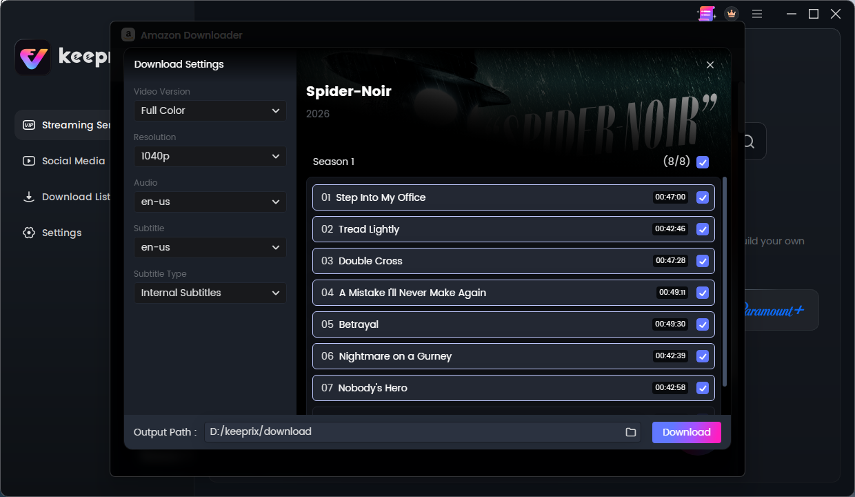 Save shows you like from Amazon Prime Video