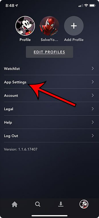 Go to App Settings
