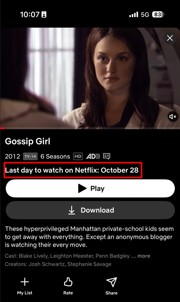 Gossip Girl Last Day to Watch
