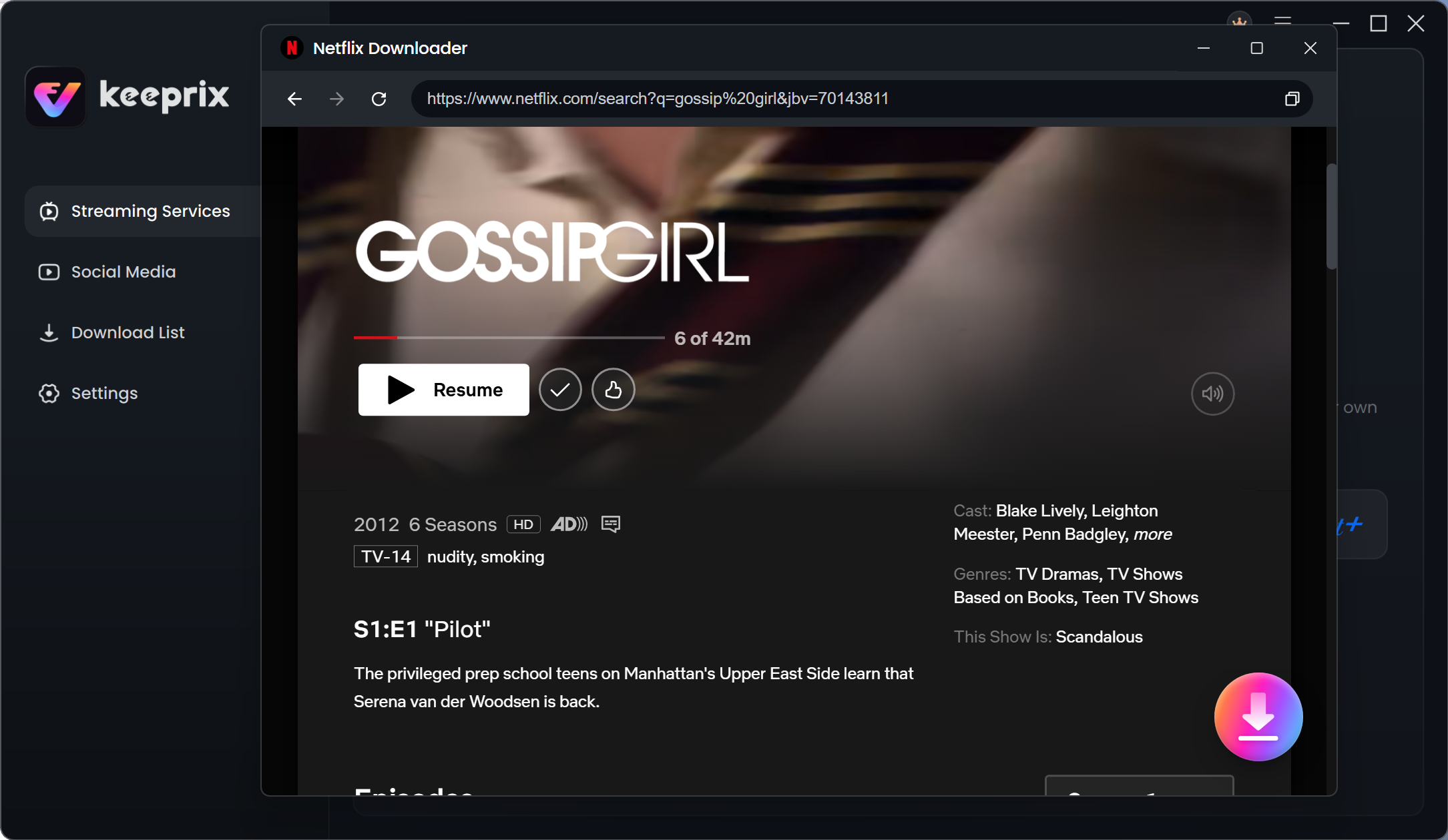 Download Gossip Girls with Keeprix - Step 2