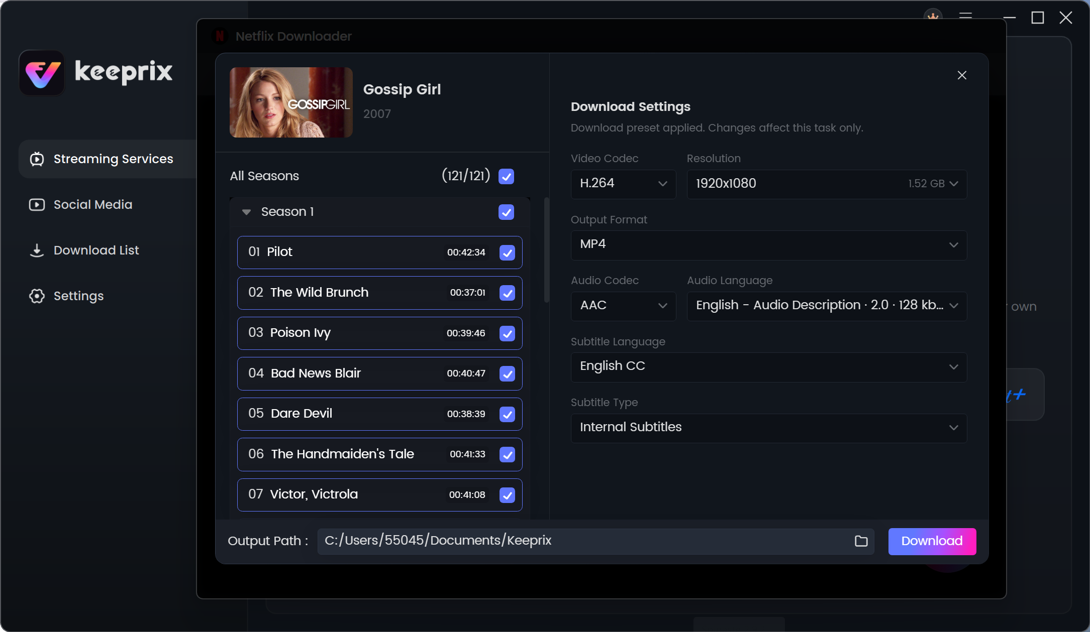 Download Gossip Girl with Keeprix - Step 3