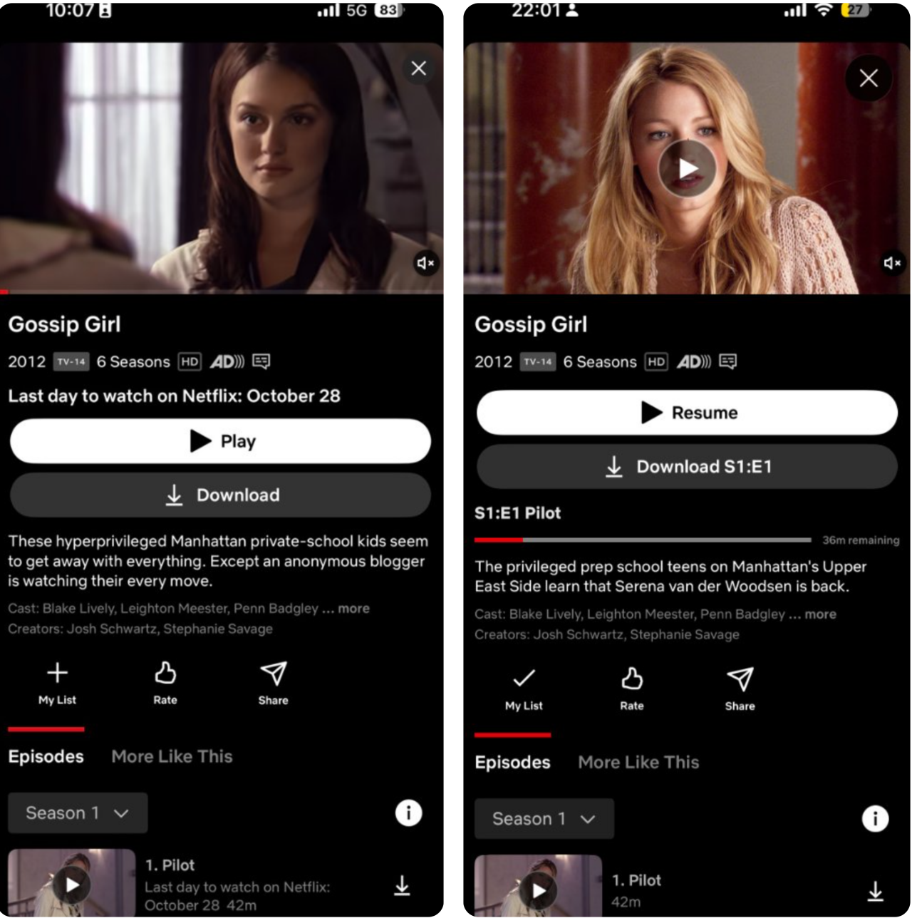 Gossip Girl on Sep.30 and On Oct.16