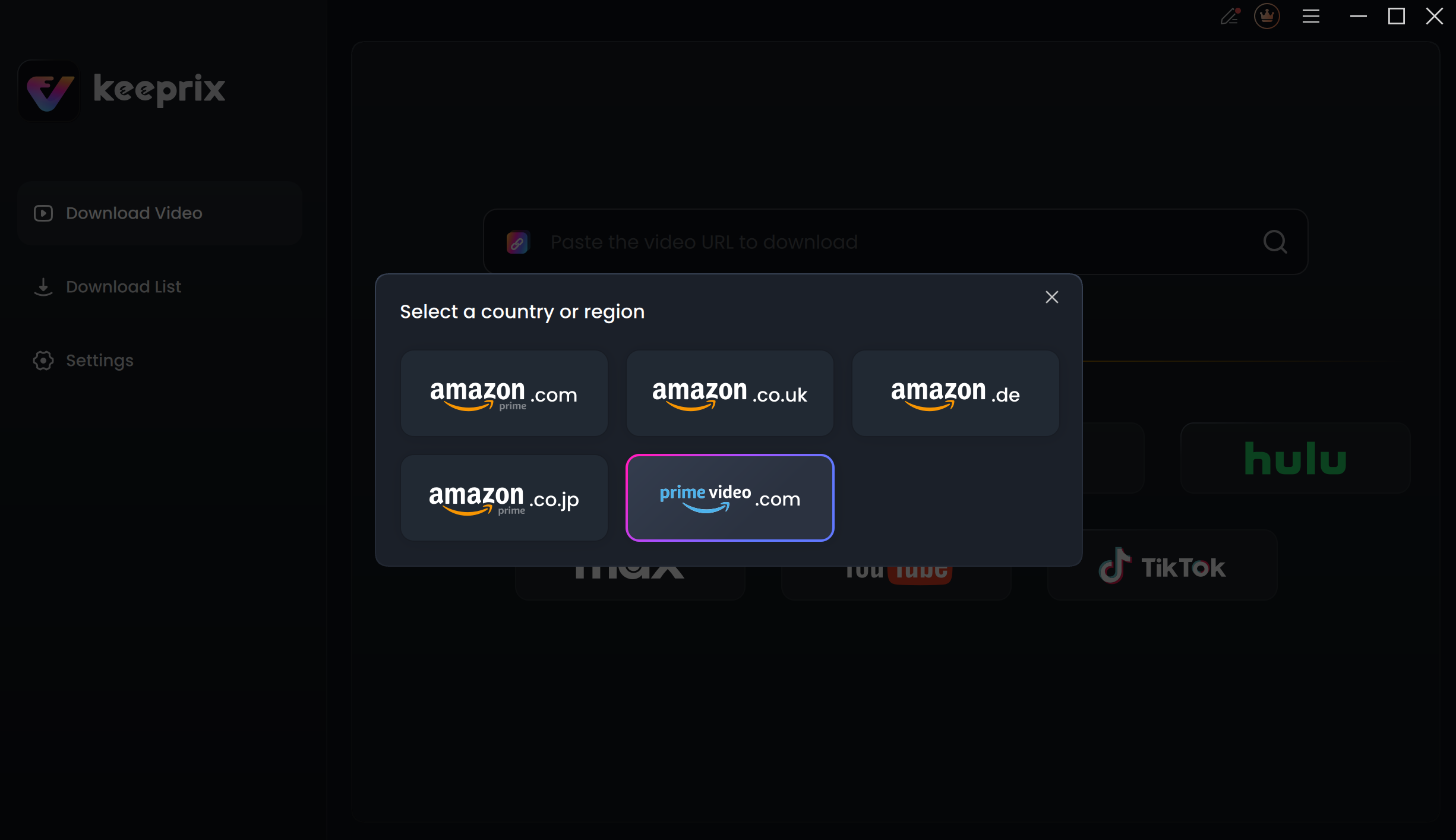 Choose Amazon Site