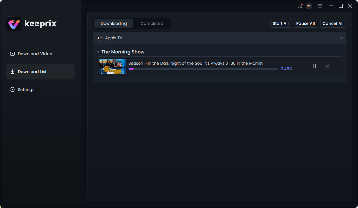 View the Downloading Progress