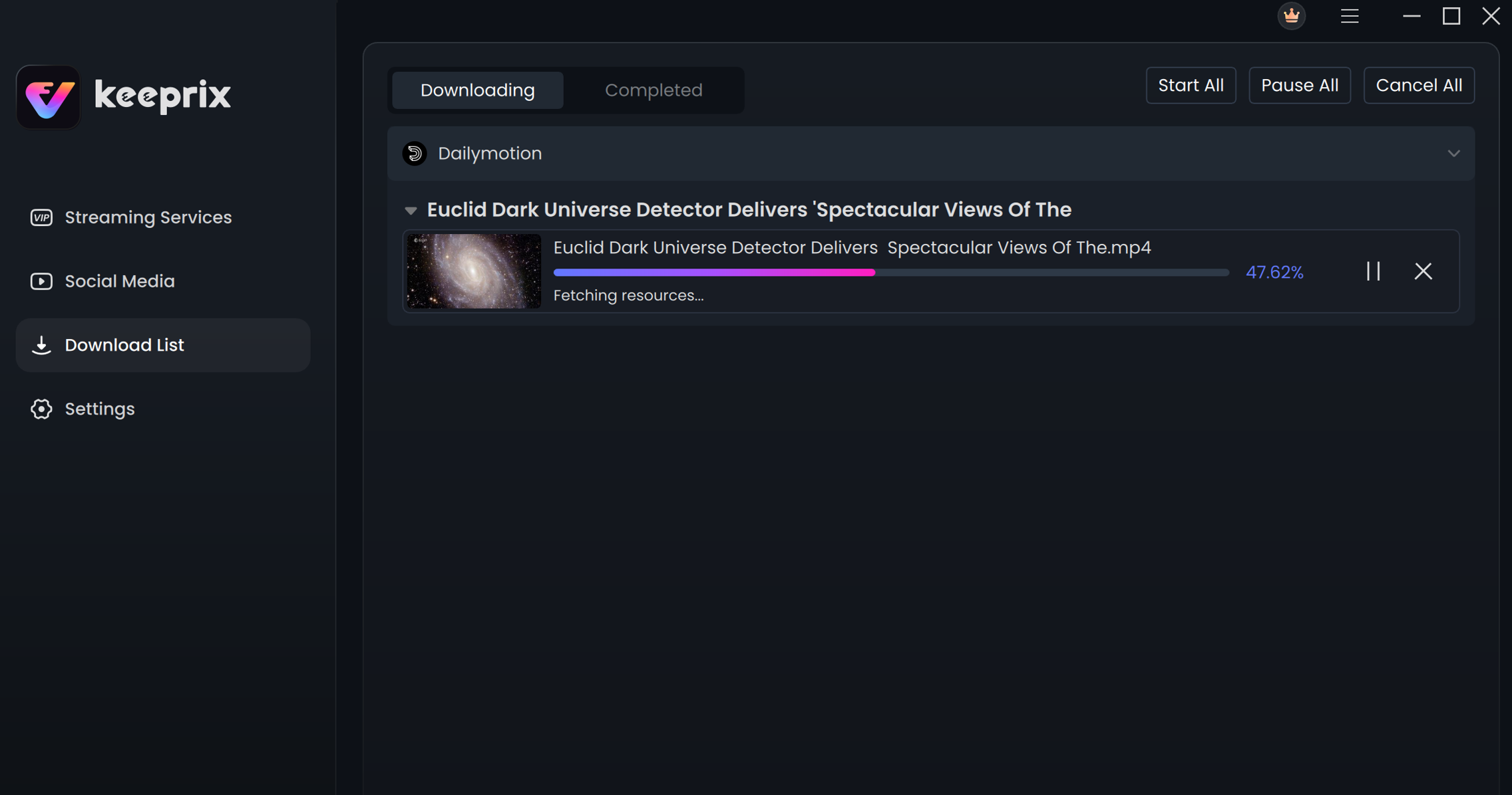 View the Downloading Progress
