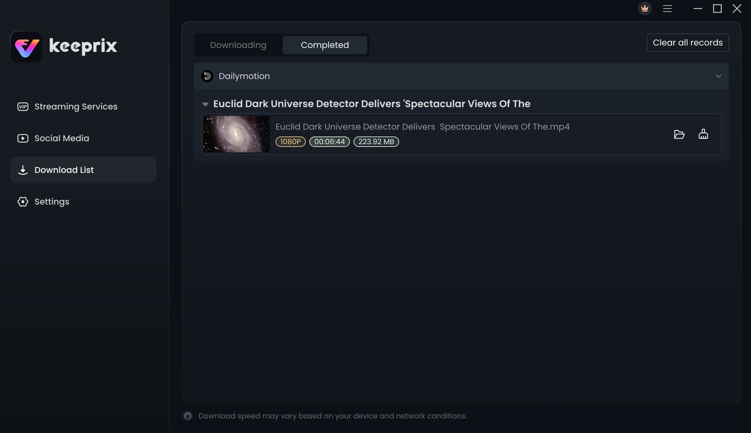 The Download Completed