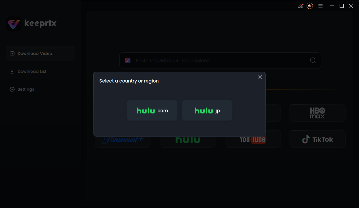 Choose Hulu Site