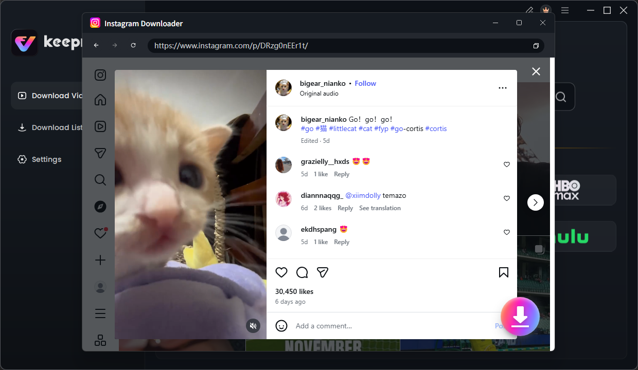 Choose Videos and Click Download Button