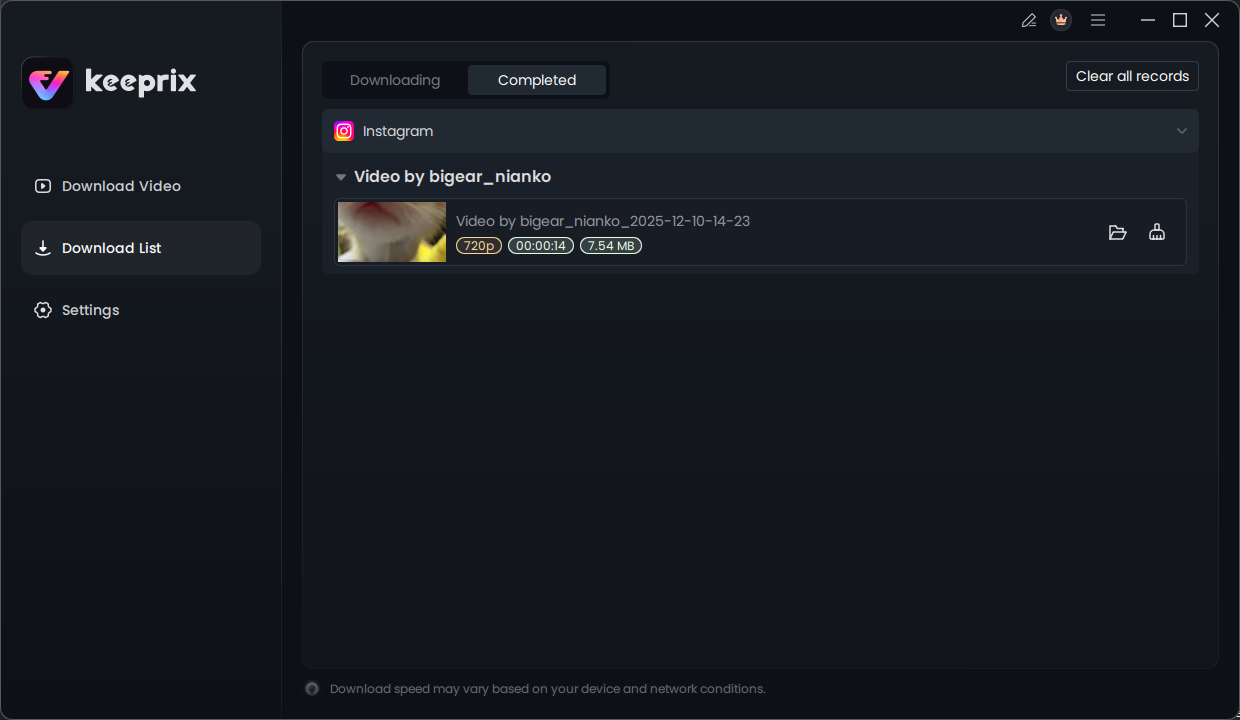 The Download Completed