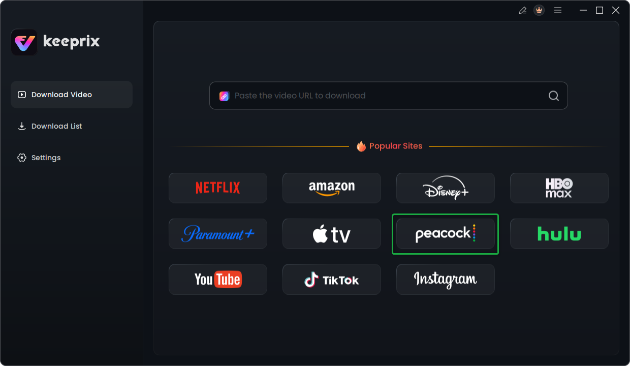 Choose Peacock TV Platform