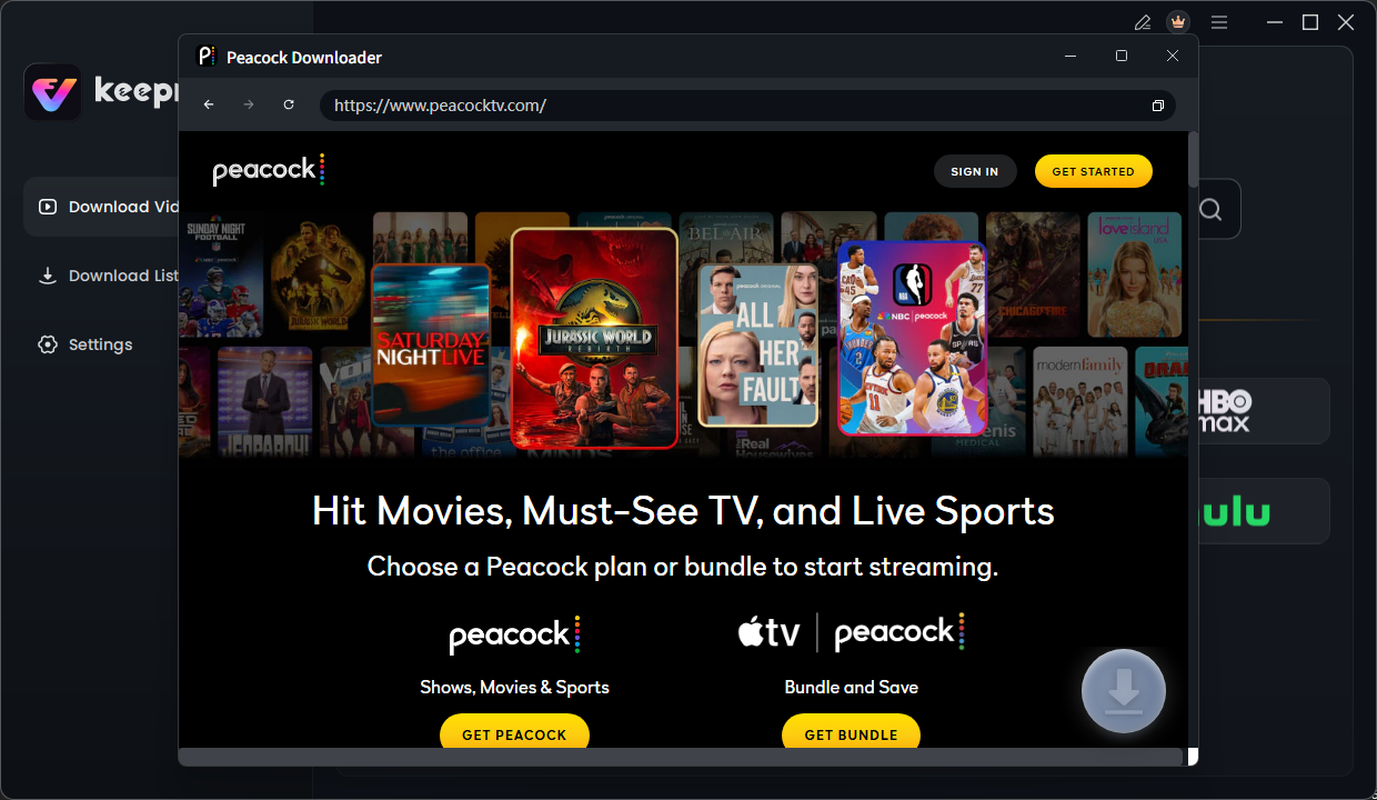 Proceed to Peacock TV Website