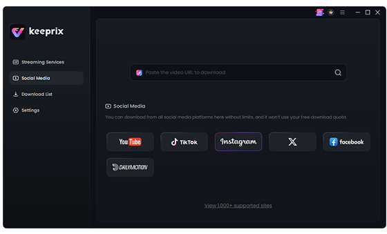 Installa Keeprix e apri Instagram nel browser integrato