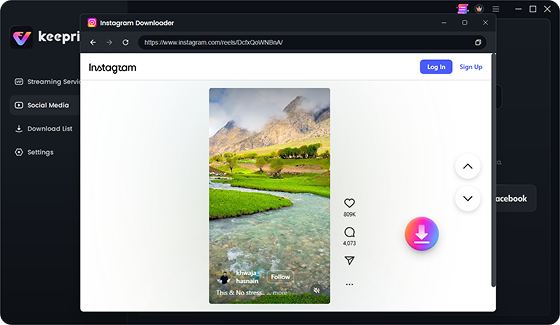 Scegli l’accesso a Instagram e le impostazioni di output