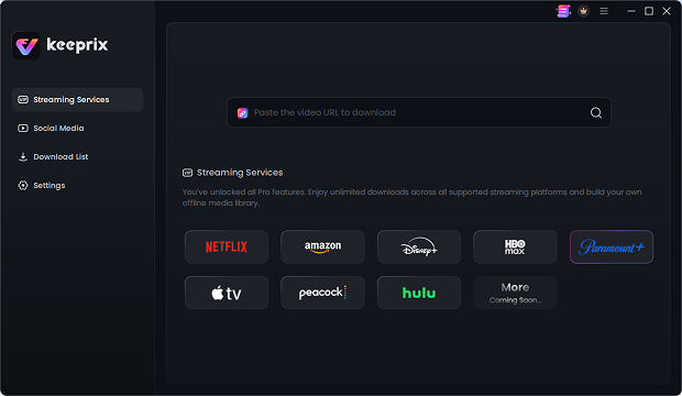 Keeprix’i yükleyin ve Paramount+’ı yerleşik tarayıcıda açın