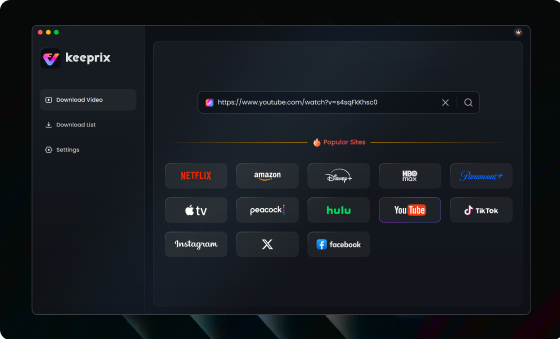 Install Keeprix and open youtube in the built-in browser