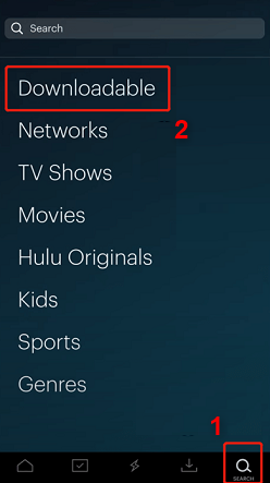 Accès au contenu téléchargeable de Hulu
