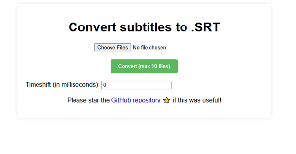 Convertir les sous-titres en SRT