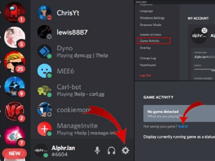 Sélectionnez Activité de jeu