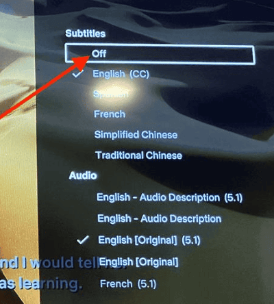 Désactiver les sous-titres Netflix sur le téléviseur