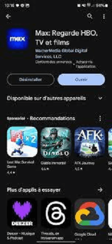 Max sur Android