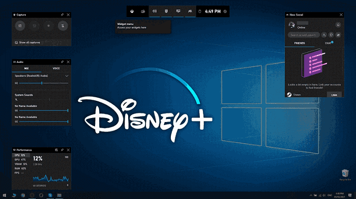 Enregistrement de Disney Plus sur PC