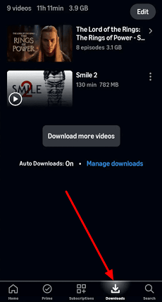 Téléchargements Amazon Prime sur iPhone