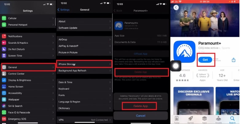 Supprimez et réinstallez Paramount+