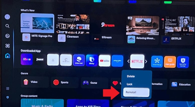 Réinstallez Netflix sur Samsung TV