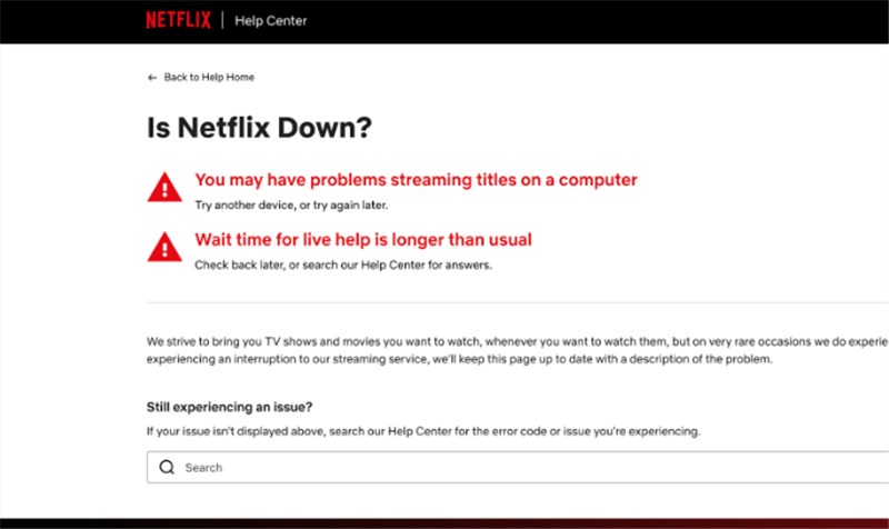 Vérifiez si Netflix est en panne.