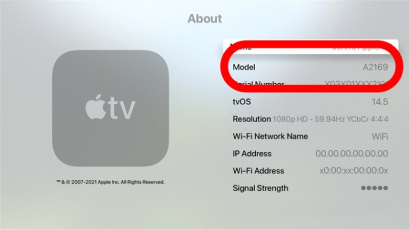 Vérifiez le modèle d'Apple TV