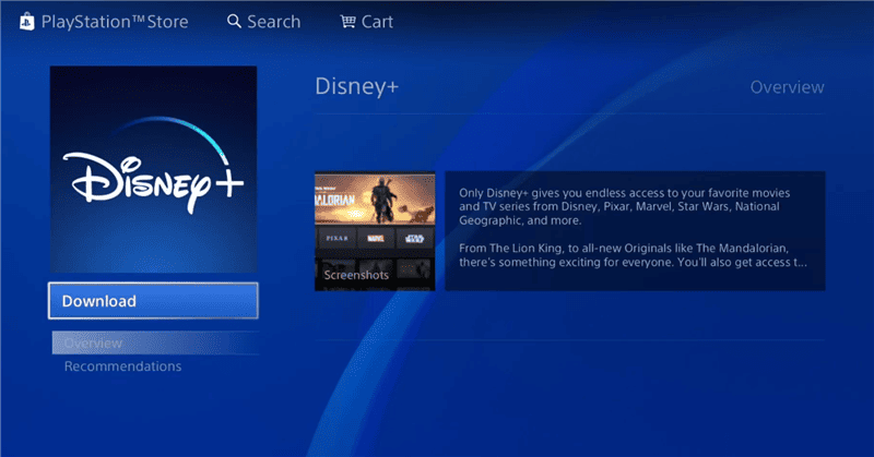 Téléchargez l'application Disney+ sur PS4