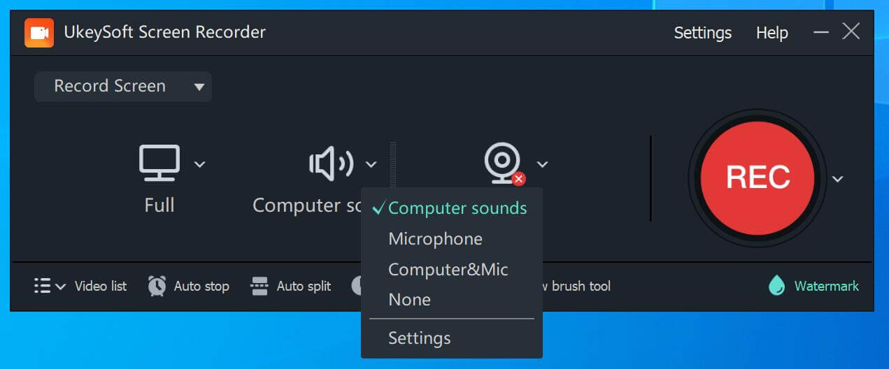 unter dem Lautsprechersymbol „Computerton“ aktivieren