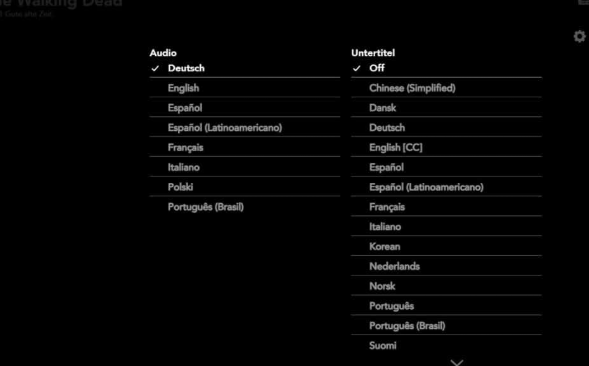 Sprache auswählen