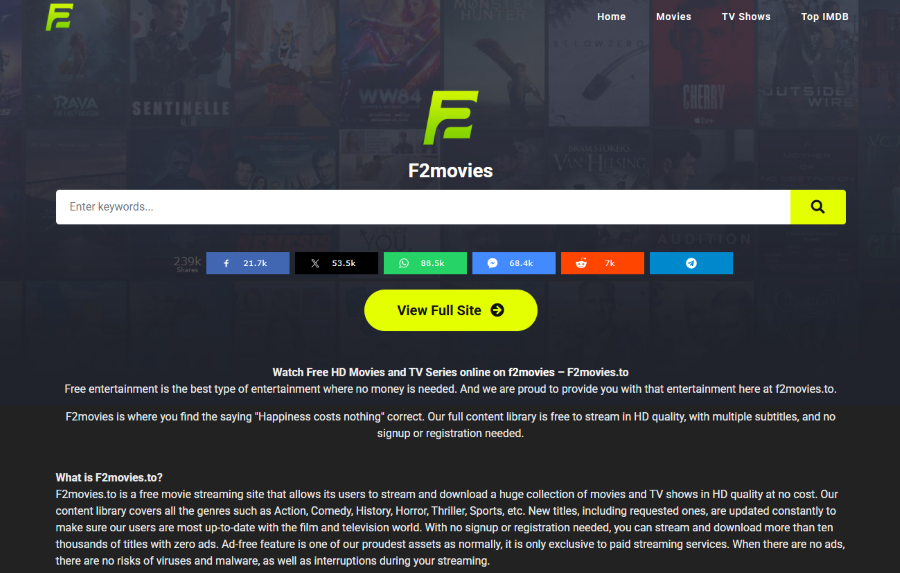 F2movies Schnittstelle
