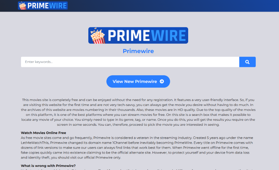 PrimeWire Schnittstelle