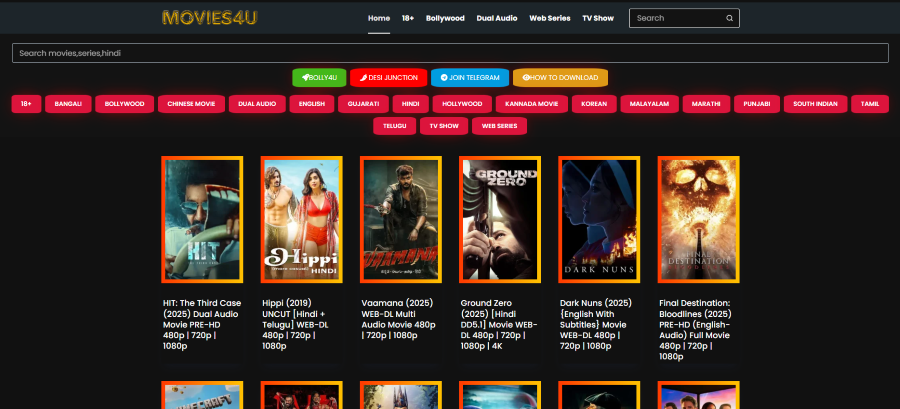 Movies4u Schnittstelle