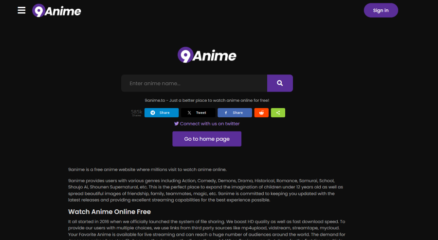 9Anime Schnittstelle