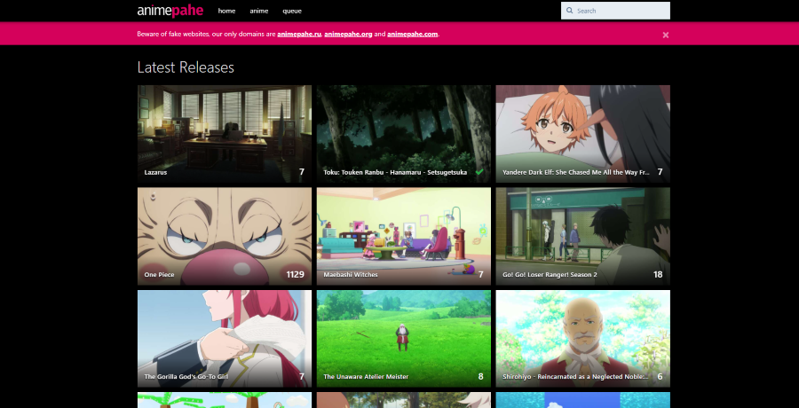 Animepahe Schnittstelle
