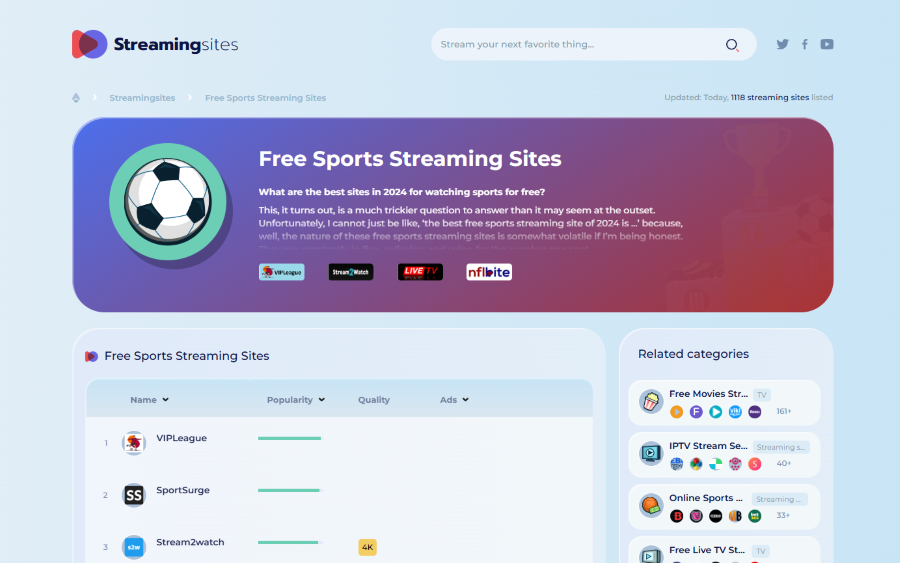 streamingsites Schnittstellen