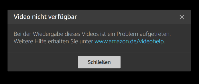 Amazon prime video nicht verfügbar