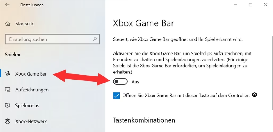 Game Bar aktivieren