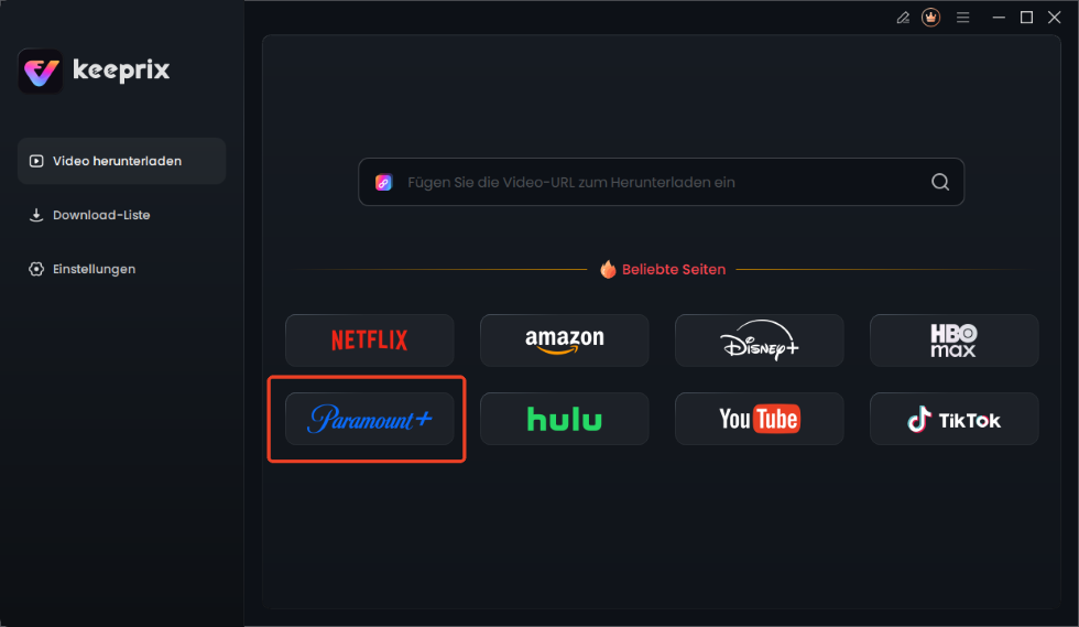 Die Paramount-Plus-Plattform wählen