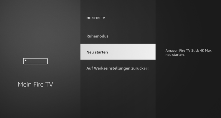 Fire TV neu starten