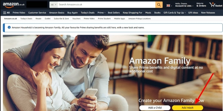 Auf „Erwachsenen hinzufügen” tippen