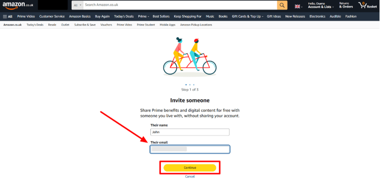 E-Mail-Adresse eines Erwachsenen eingeben