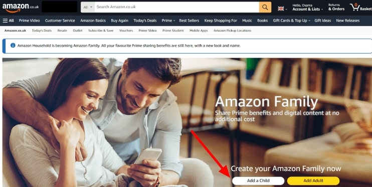 Klicken Sie auf die Schaltfläche „Kind hinzufügen“