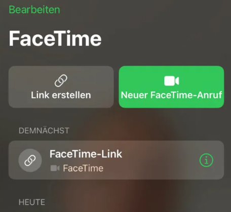 Neuen FaceTime-Anruf starten